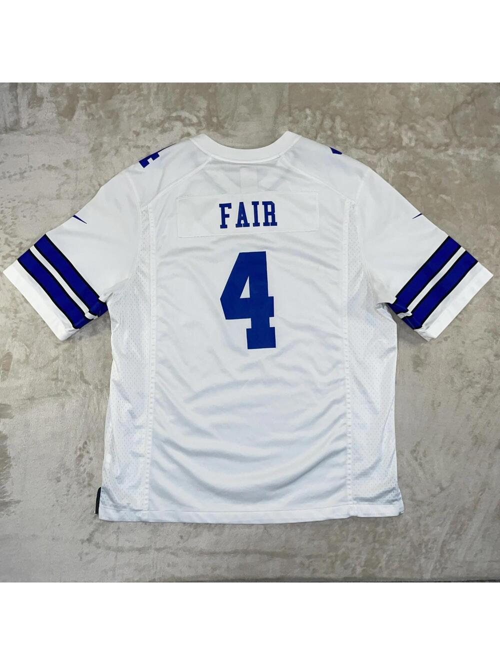 Nike NFL Dallas Cowboys #4 On Field Jersey White XL Custom Name “FAIR” On Back